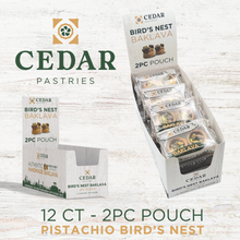 Load image into Gallery viewer, cedar pastries 2 pack on the go pouch of pistachio baklava in a case of 12