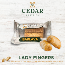 Load image into Gallery viewer, cedar pastries on the go 2 pack cashew baklava image of wrapper
