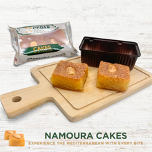 Load image into Gallery viewer, cedar pastries 12 quantity case of namoura almond 2 pack cakes exterior images