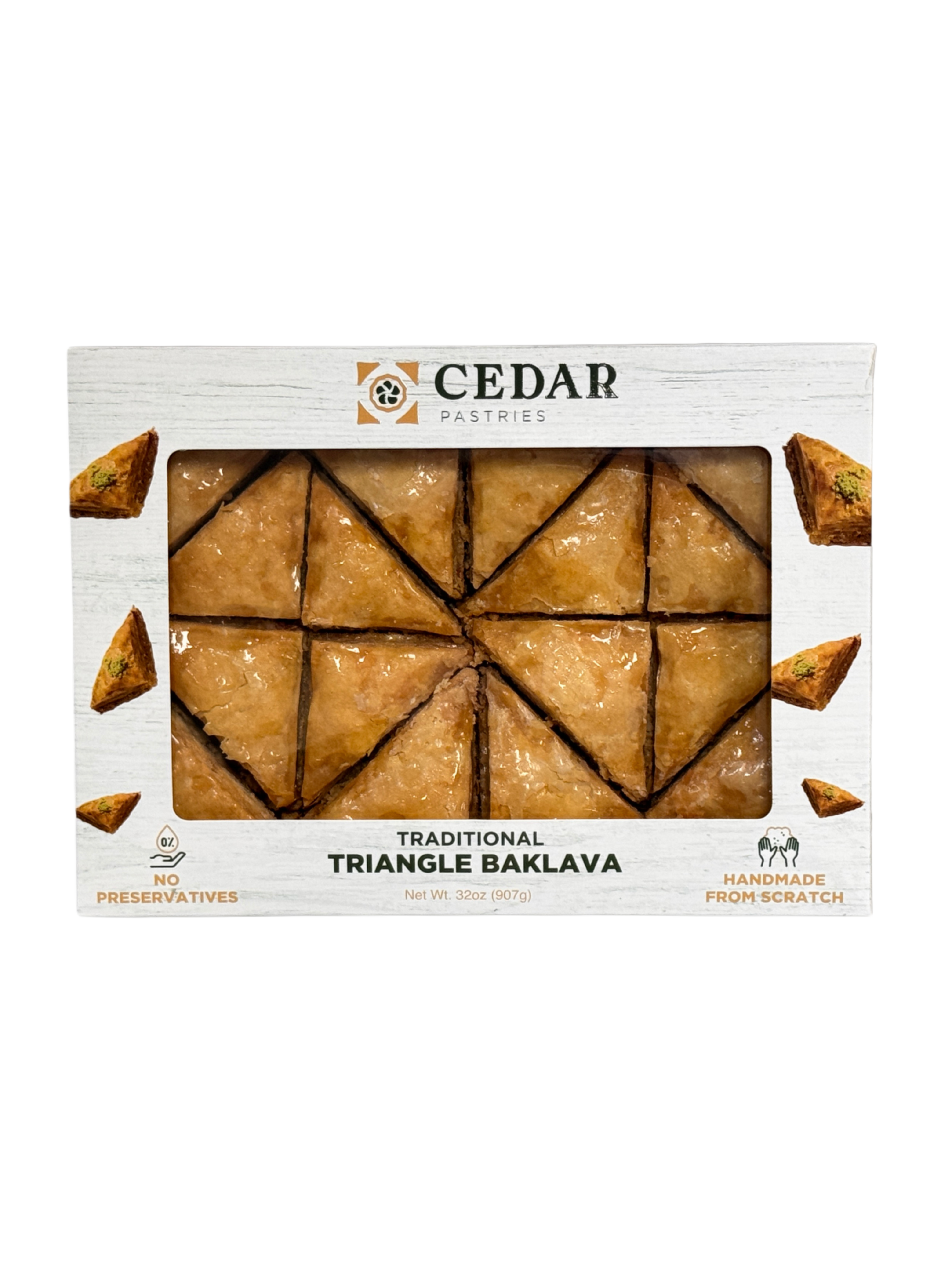No.93 【クマbakery】シーグラスアート CedarAmber Traditional Mediterranean Triangle Baklava (Large) | Pastry Gift