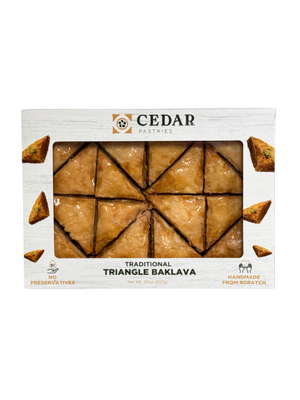 Cedar Pastries Traditional Mediterranean Triangle Baklava Large Tray