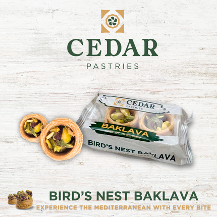 cedar pastries 2 pack package of pistachio baklava