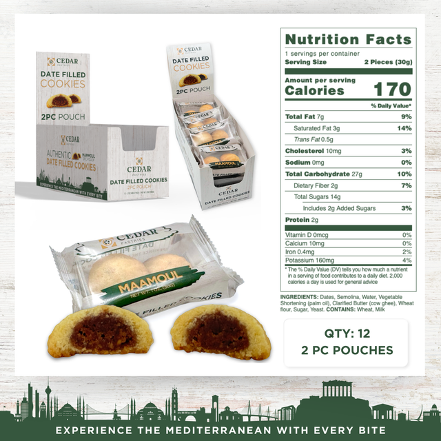 cedar pastries on the go 2 pack date filled cookies nutritional facts