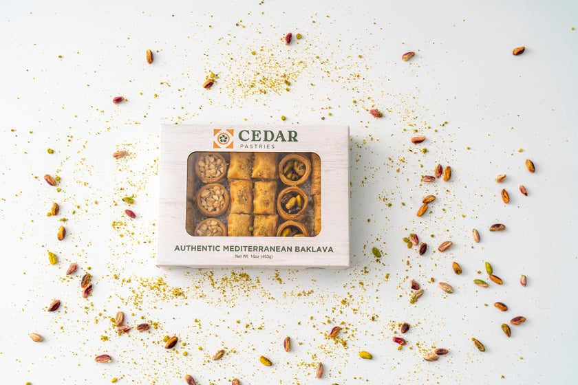 Cedar Pastries Assorted Pistachio Cashew Walnut Baklava Dessert Box